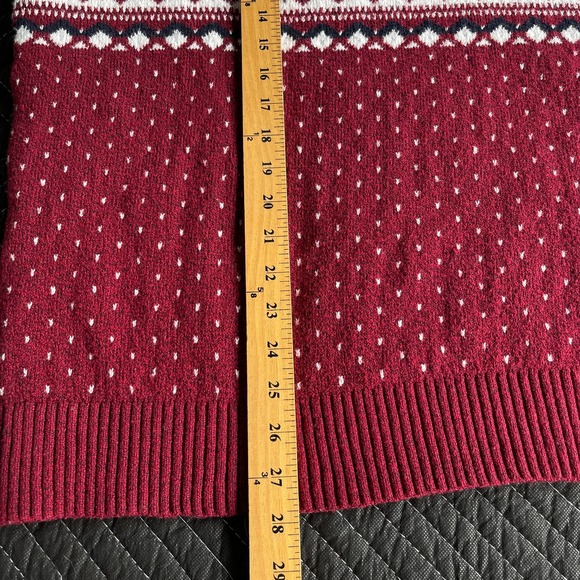 Old Navy Sweater Mens Extra Large XL Red Christmas Poinsetta Long Sleeve Knit - Picture 7 of 9